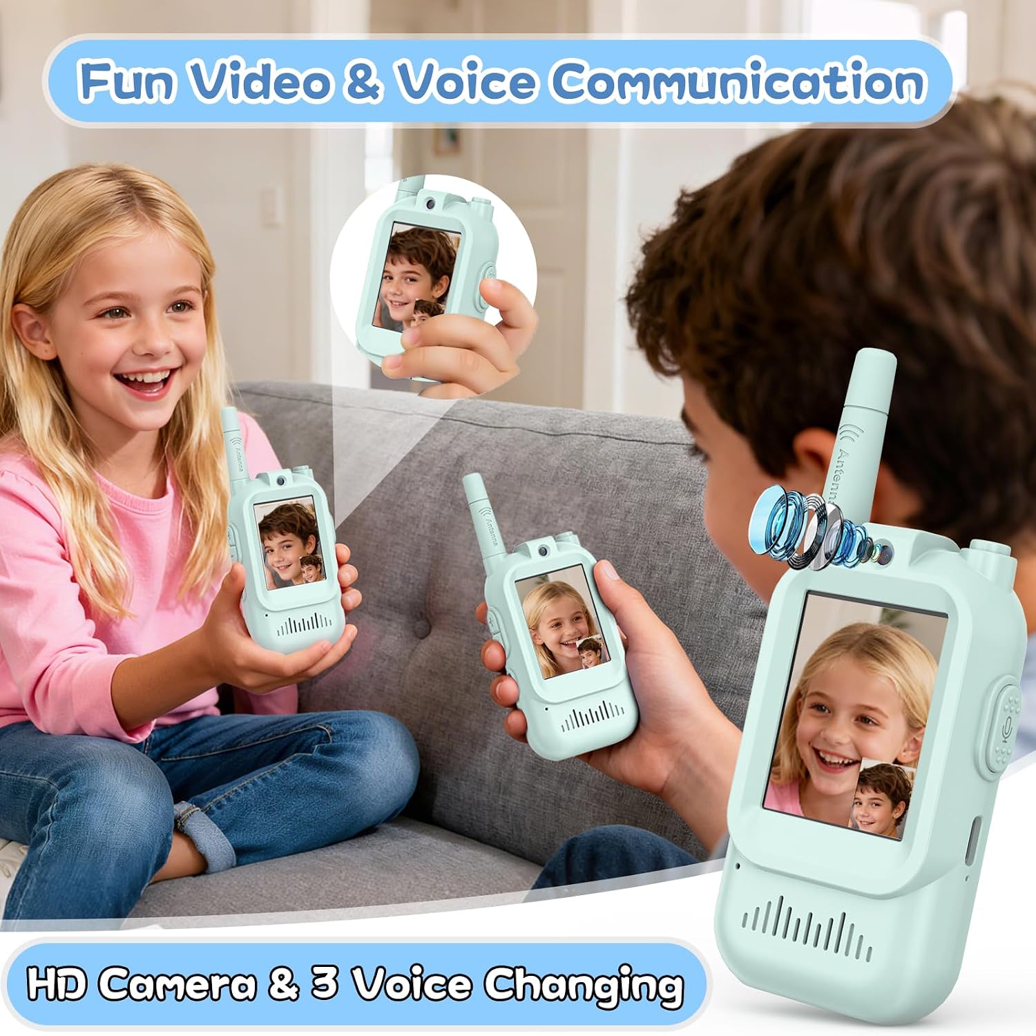 Thumbnail 3 de Hangrui Video Walkie Talkies for Kids (2-Pack) with Long Range & Video