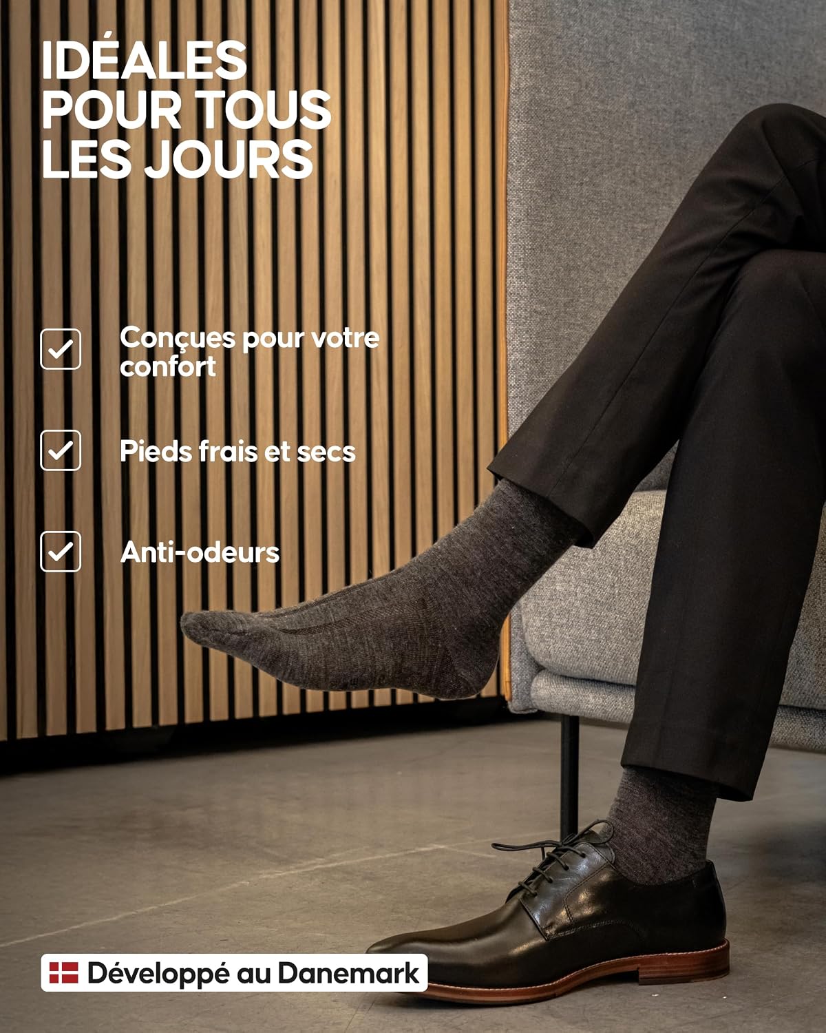 Detalle 1 de DANISH ENDURANCE Chaussettes en Laine Mérinos pour Hommes