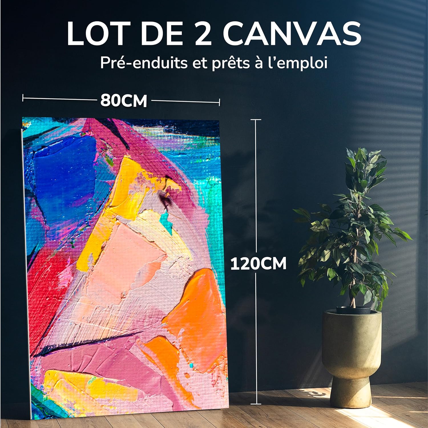 Thumbnail 1 de Zenacolor Toile a Peindre 80x120 Set de 2 🖼️