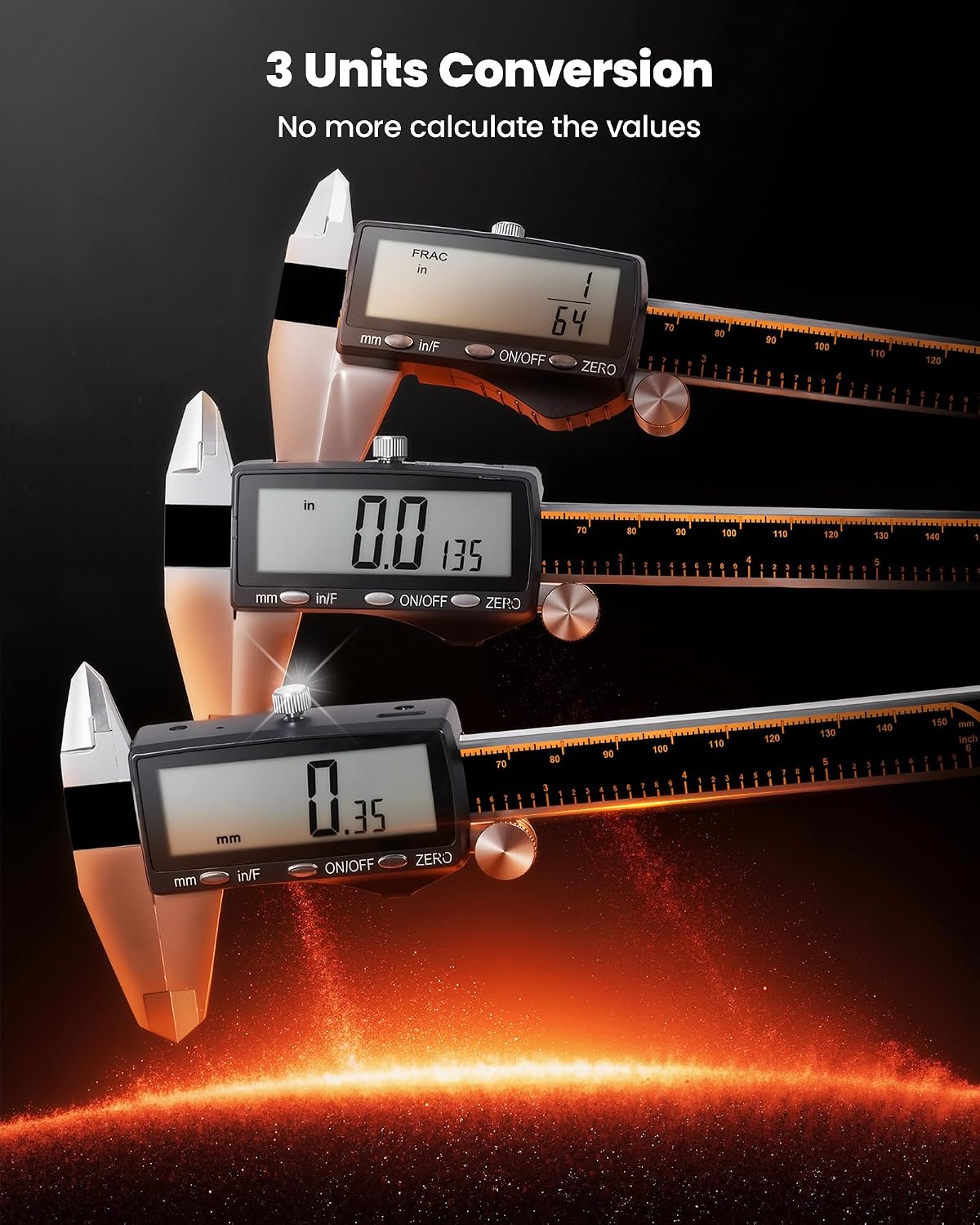 Thumbnail 6 de HARDELL 12-Inch Digital Caliper, USB-C Rechargeable, 4 Modes, 0.002-Inch Accuracy