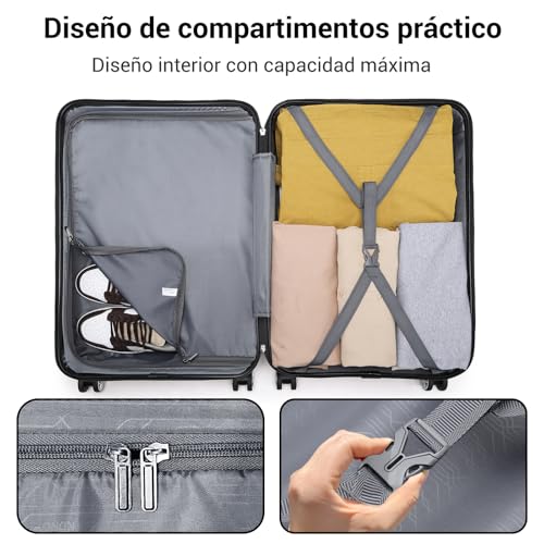 Thumbnail 6 de Kono Maletas de Viaje Grandes 28" ABS | Equipaje Facturado 4 Ruedas 360° y Candado TSA