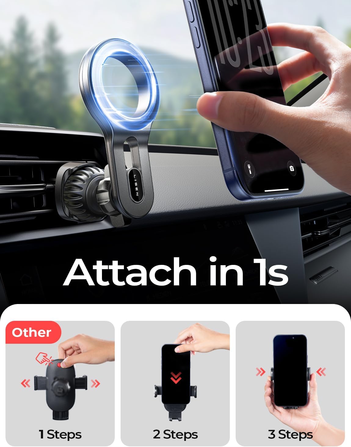 Thumbnail 3 de LISEN MagSafe Car Mount 2026 for iPhone