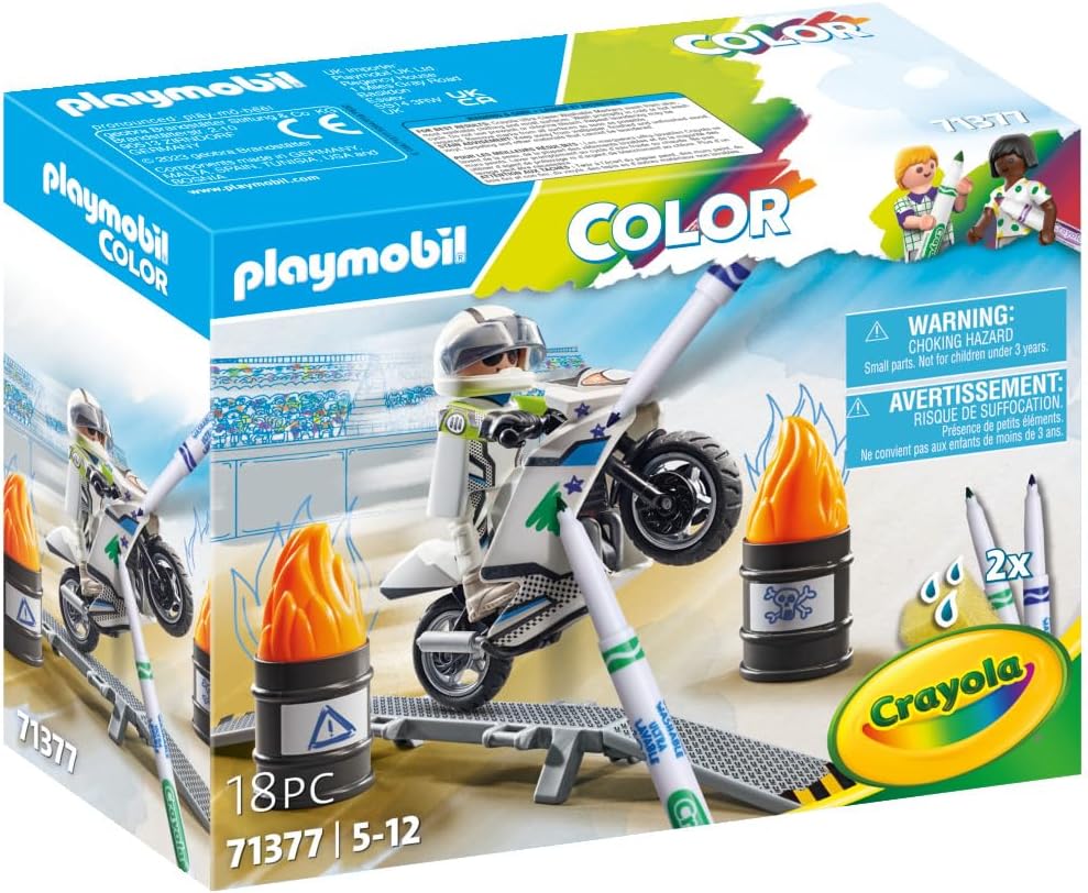 Detalle 2 de PLAYMOBIL Color 71377 Motocykl do kolorowania z rampą i zmywalnymi pisakami