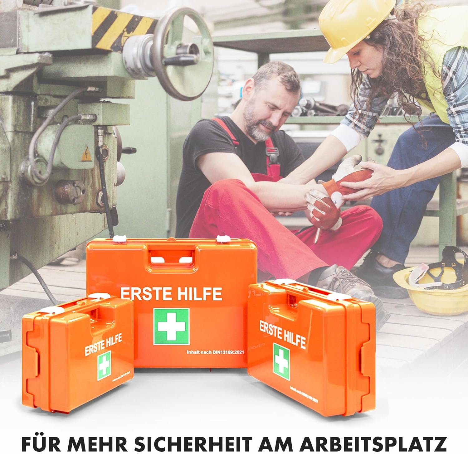 Thumbnail 5 de KARAT Kleine Erste Hilfe Kasten für Betriebe DIN 13157:2021 gefüllt inkl. Wandhalterung – Notfallbox für Werkstatt, Büro & Gastro (bis 50 Mitarbeiter)
