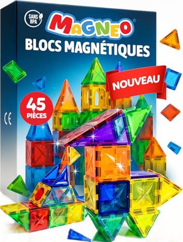 Detalle de Magneo Blocs Magnétiques 45 Pièces – Jeu magnétique créatif pour enfants dès 3 ans