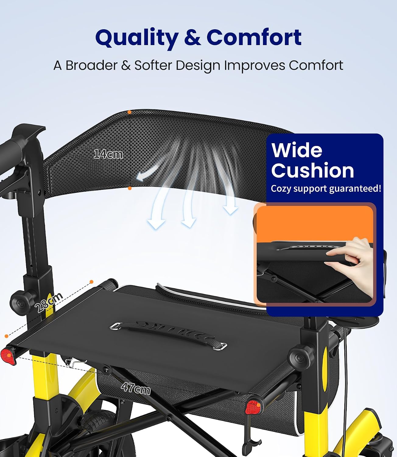 Thumbnail 4 de VOCIC All Terrain Rollator Walker – Foldable Outdoor Rollator with Seat for Seniors