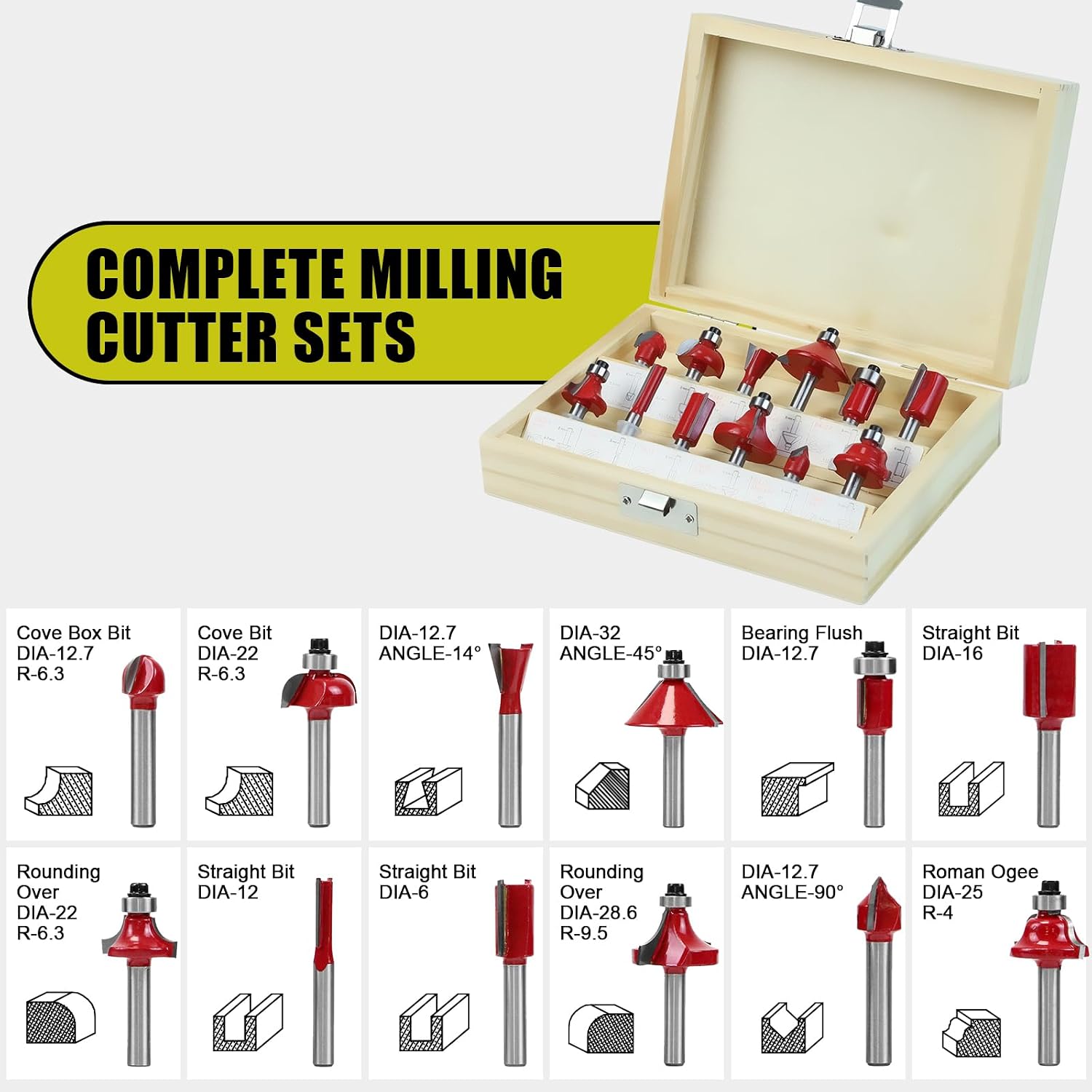 Thumbnail 6 de DEWINNER Electric Palm Router Tool: Compact 1/4 Shank with Transparent Base and 12‑Piece Bit Set