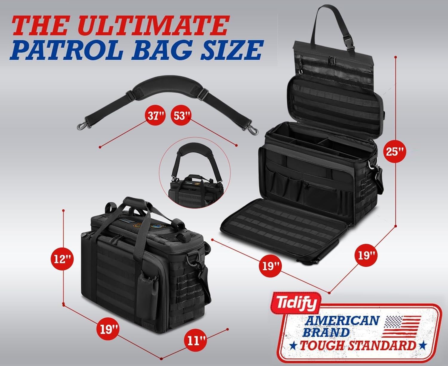 Thumbnail 4 de Tidify Patrol Bag law enforcement duty bag