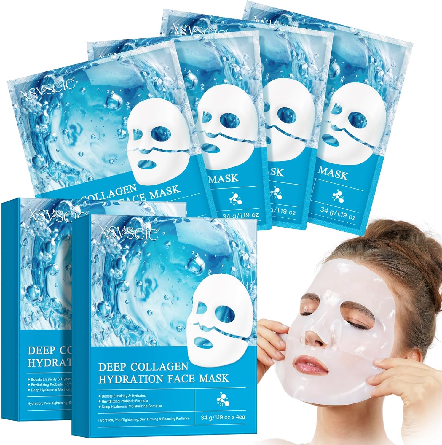 Detalle de Collagen Real Deep Mask 8PCS maschera viso