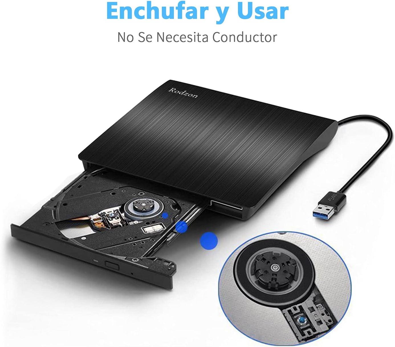 Detalle 2 de Rodzon Grabadora Externa USB 3.0 📀