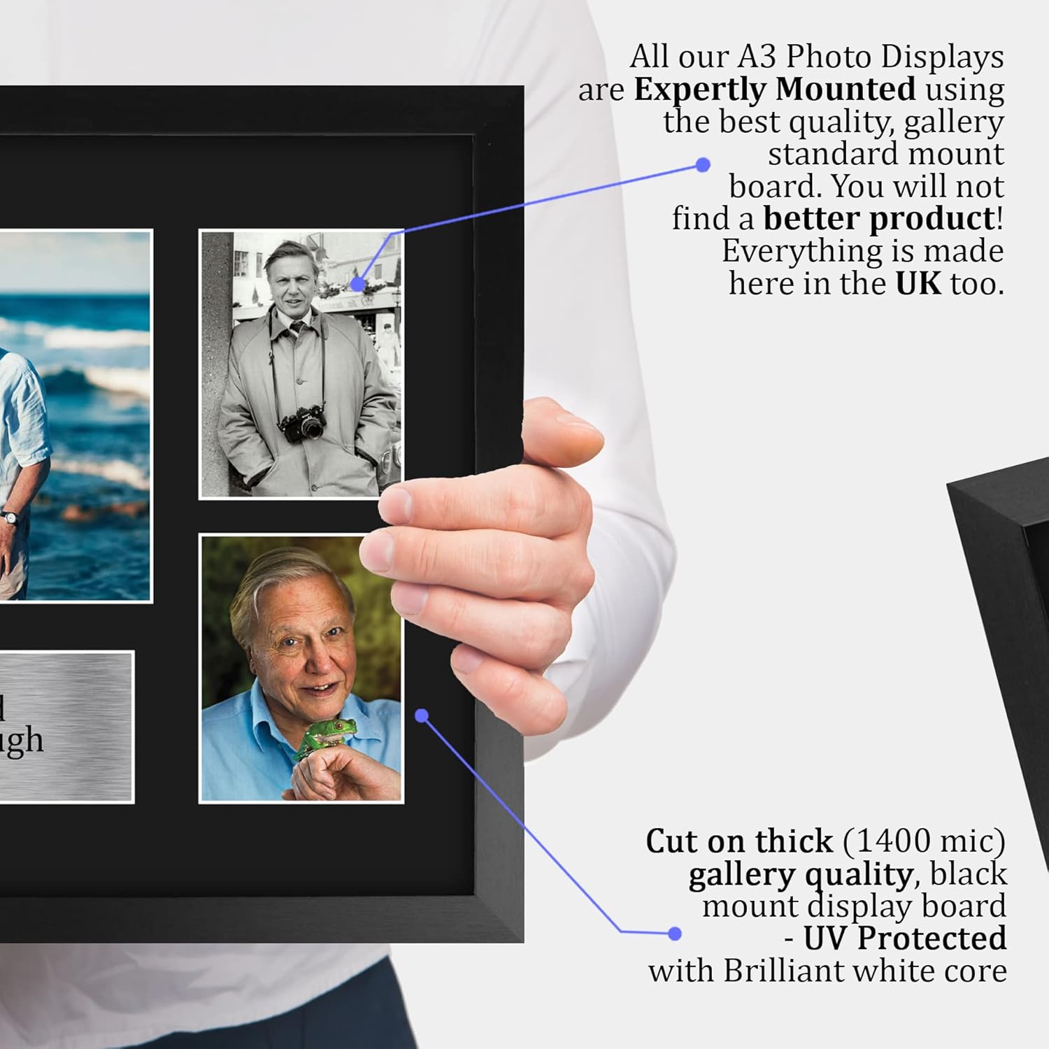 Thumbnail 3 de HWC Trading Sir David Attenborough FR A3 framed printed & signed autograph picture (330x445mm)