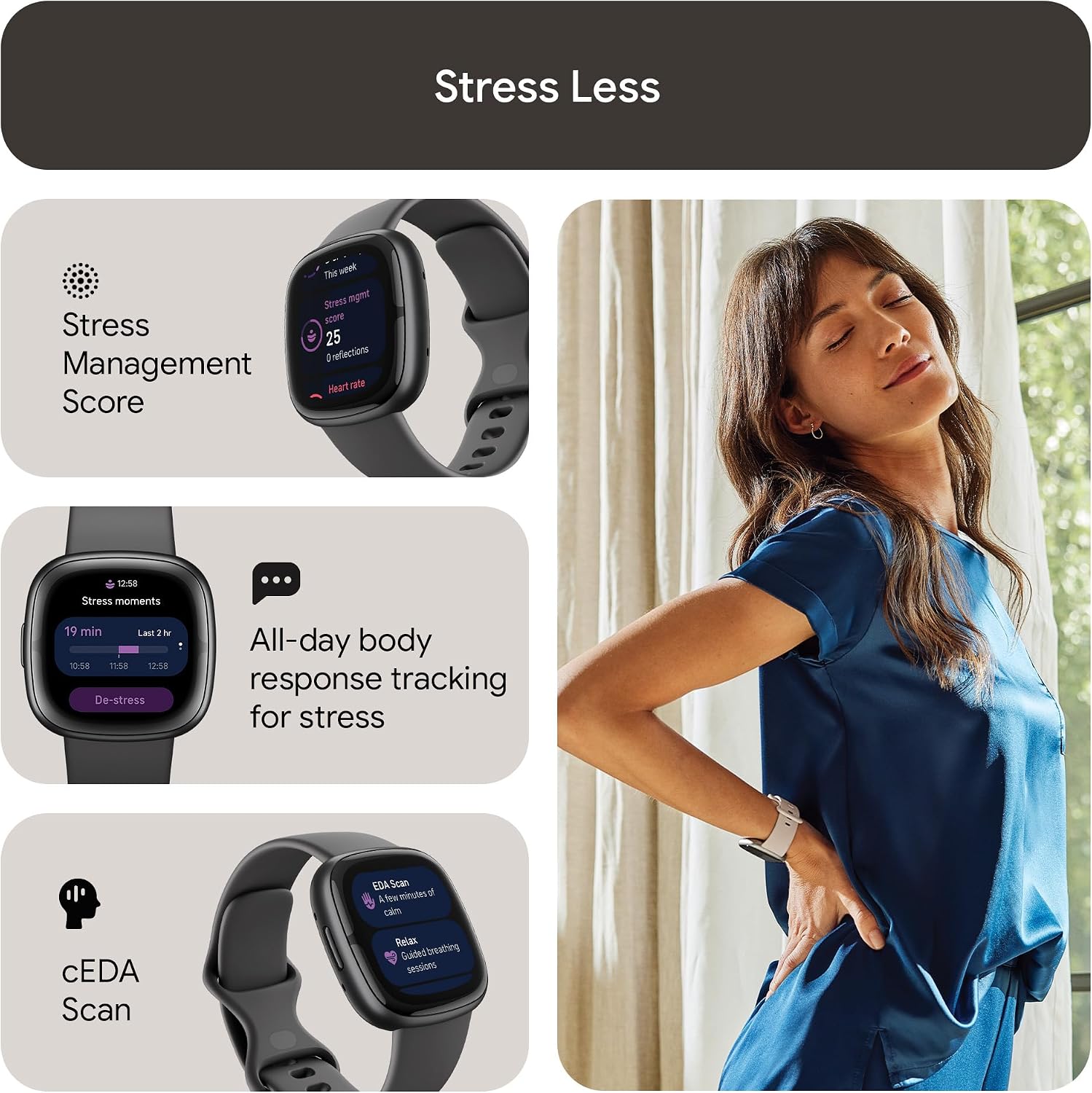 Thumbnail 4 de Google Fitbit Sense 2 6+ days battery