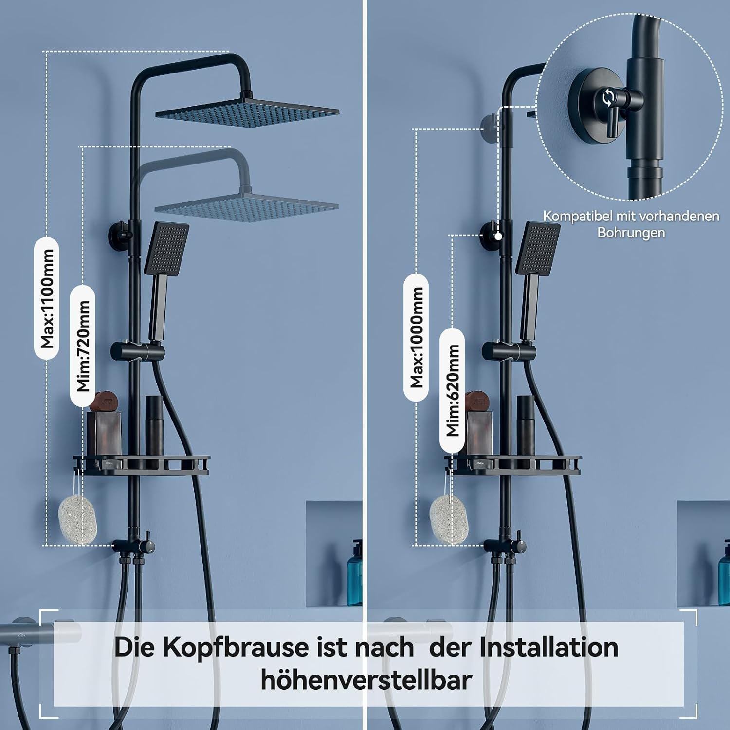Detalle 2 de Auralum Regendusche 250 x 250 mm Komplettset