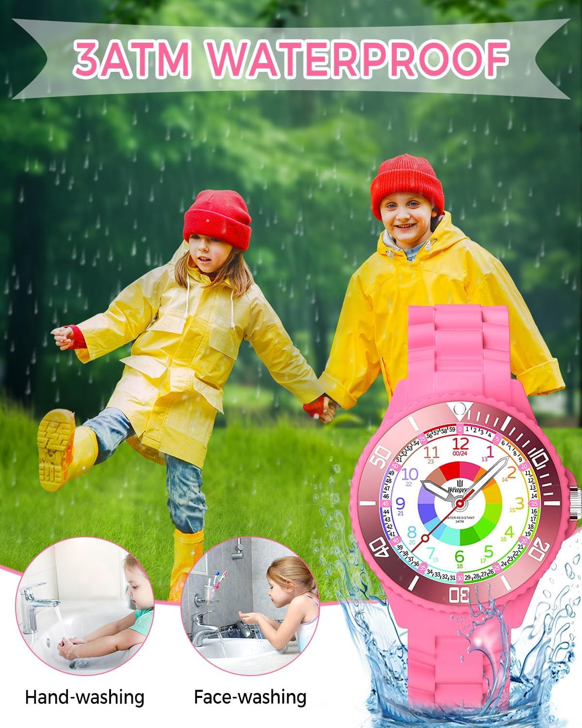 Detalle 2 de Weayege Kinderuhr Lernzeit 3ATM