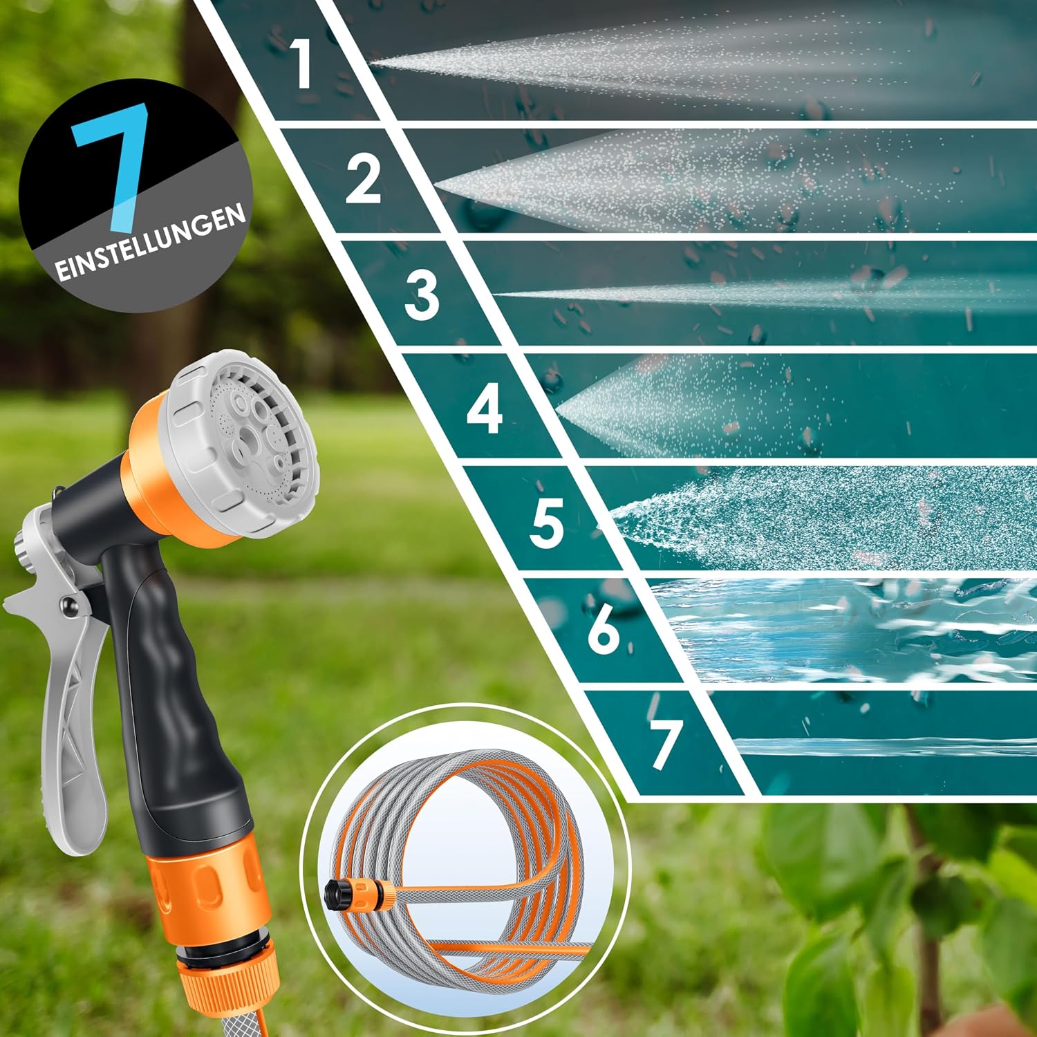 Thumbnail 4 de KESSER® Schlauchtrommel 20 m – Wandmontage, 180° Schwenk, automatische Aufrollfunktion, inkl. Handbrause