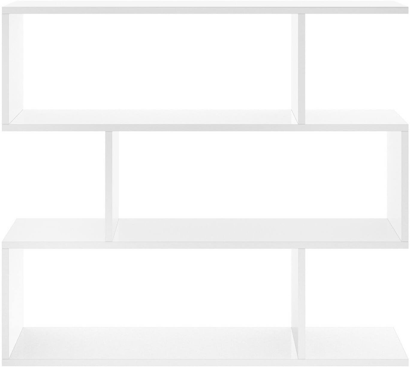 Detalle de Dmora Misone Libreria Scaffale da Ufficio Multiuso a 3 Ripiani, 110×25×96 cm, Bianco