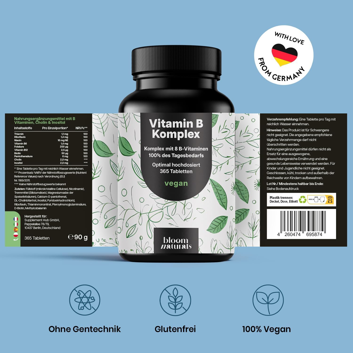 Detalle 1 de Bloom Naturals Vitamin B Komplex 365