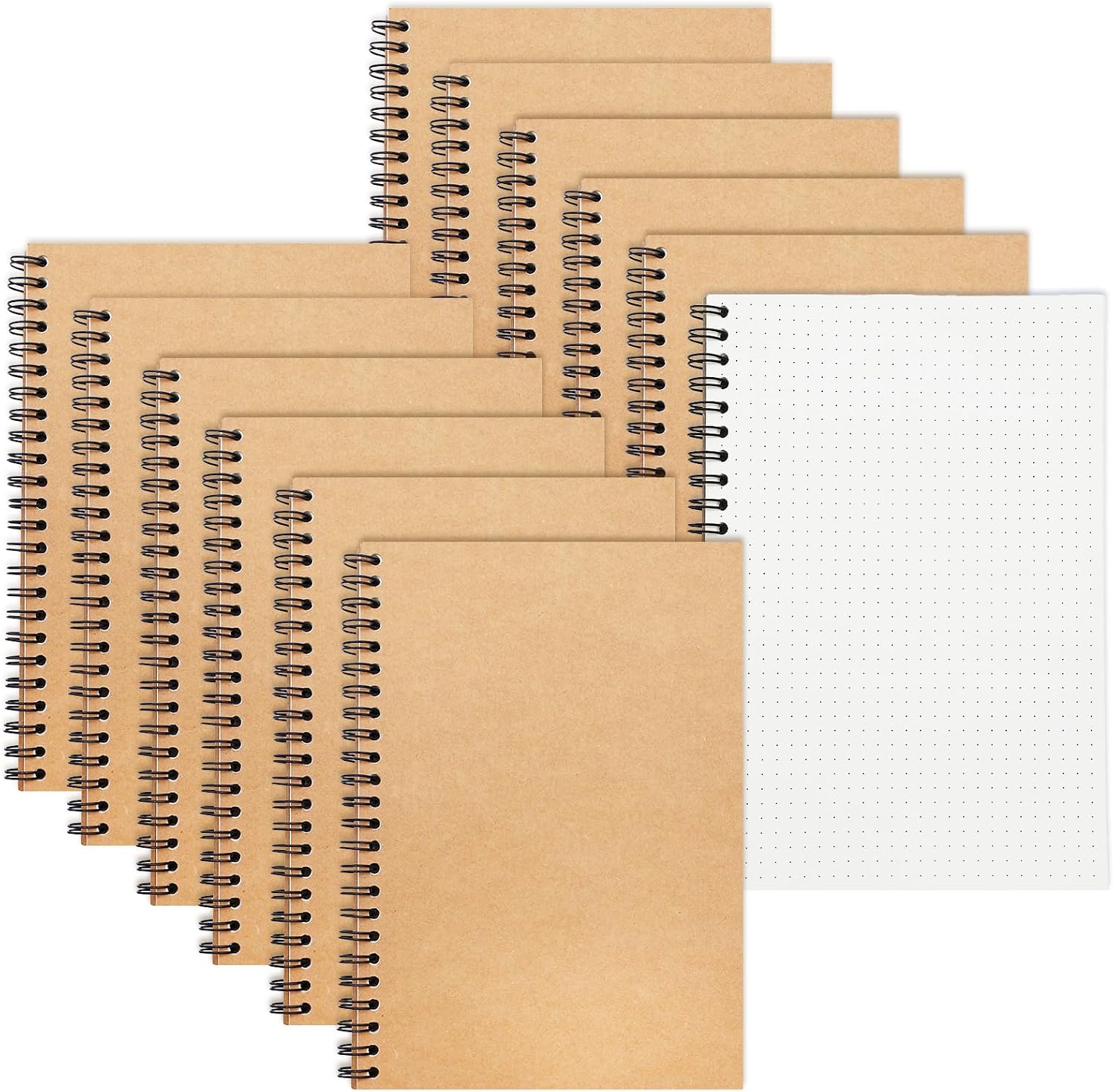 Detalle de ReePlan 12 Pack A5 Spiral Notebook with 120 Dotted Pages (21x14.5cm)