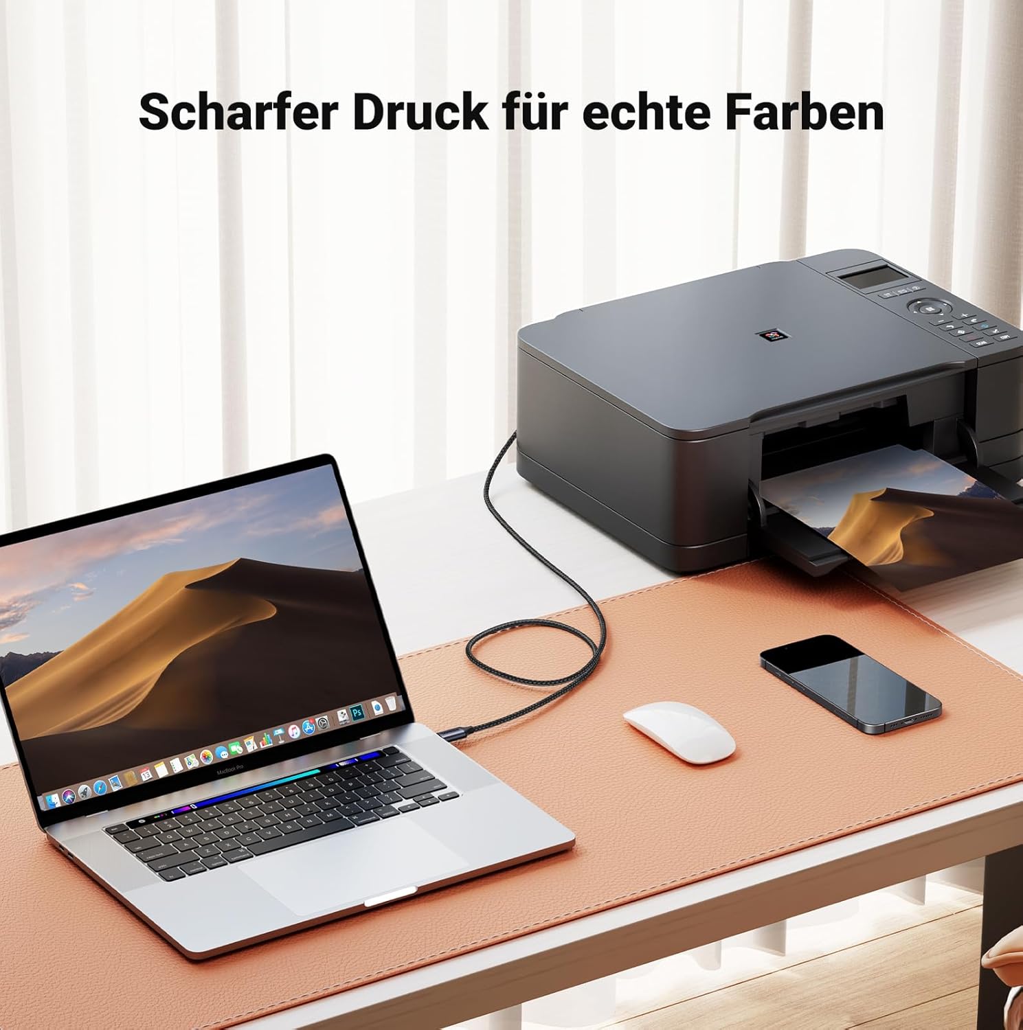 Detalle de UGREEN USB C Druckerkabel 2m đź–¨