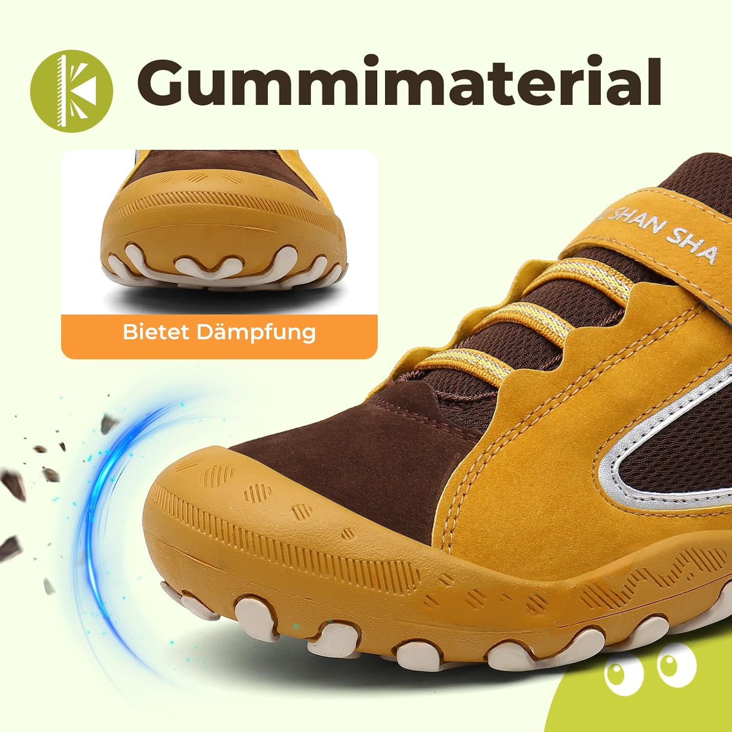 Thumbnail 3 de Mishansha Unisex Kinder-Turnschuhe/Trekkingschuhe (Outdoor), gelb – Größen 24–38