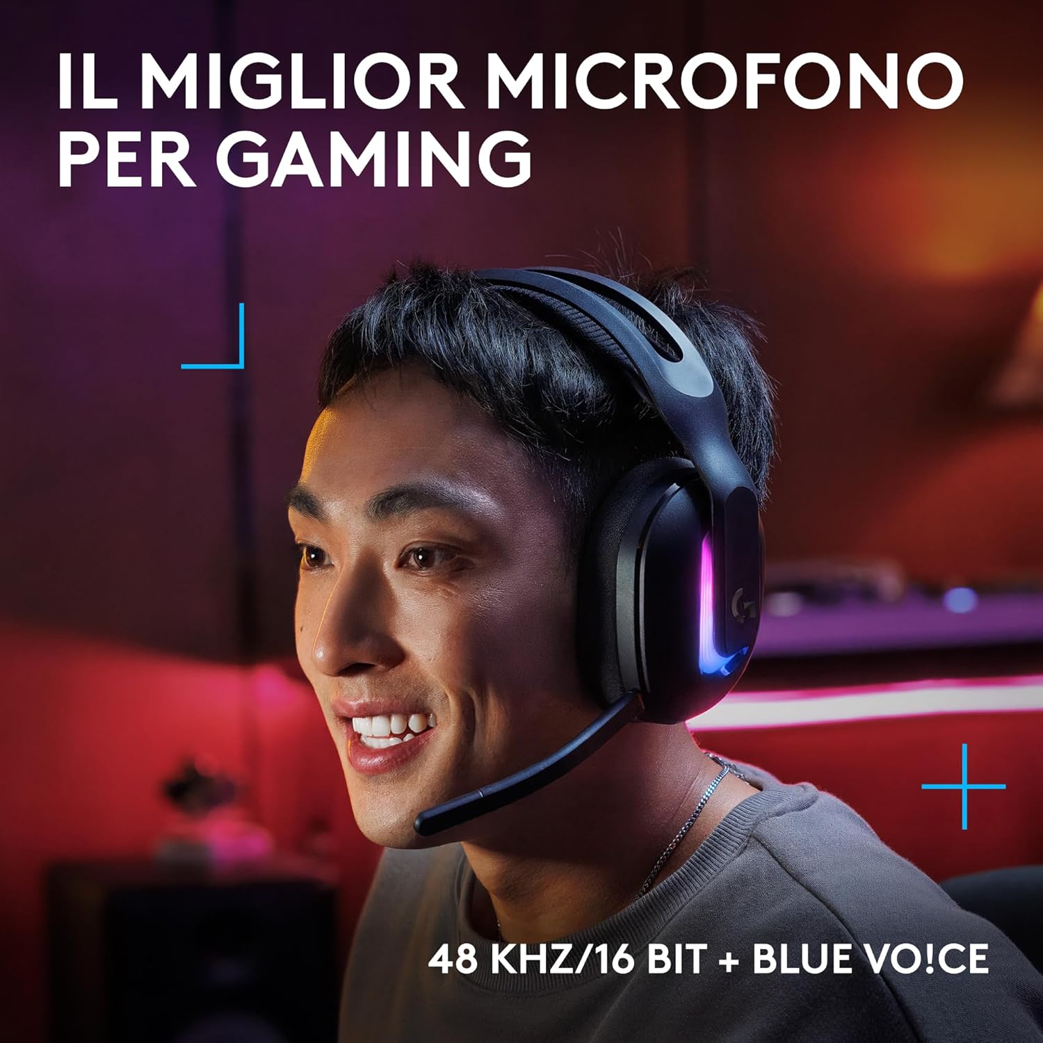 Detalle de Logitech G G522 LIGHTSPEED: cuffia gaming wireless con microfono a banda completa