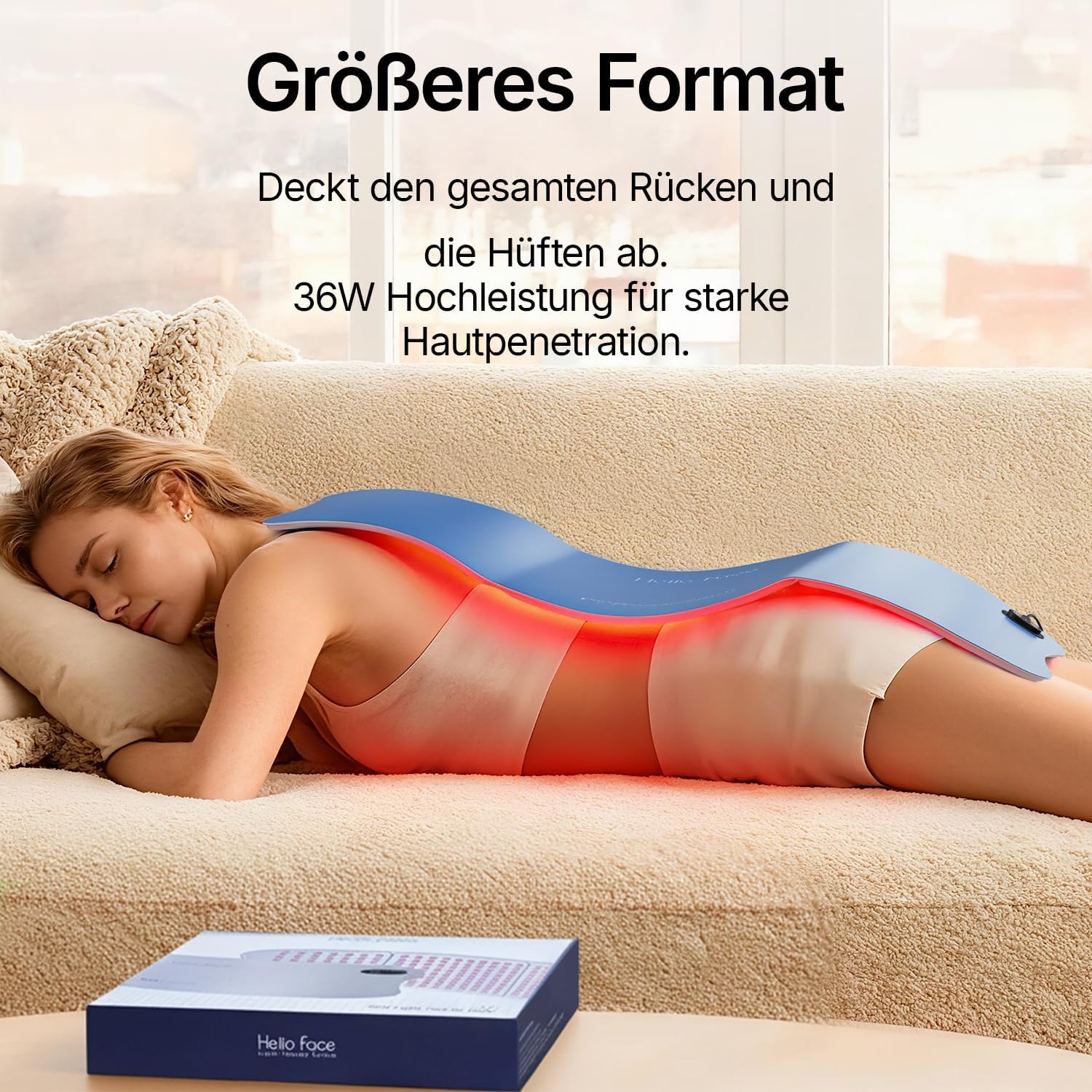 Detalle 2 de Hello Face Großer Rotlichttherapie Gürtel 76x30