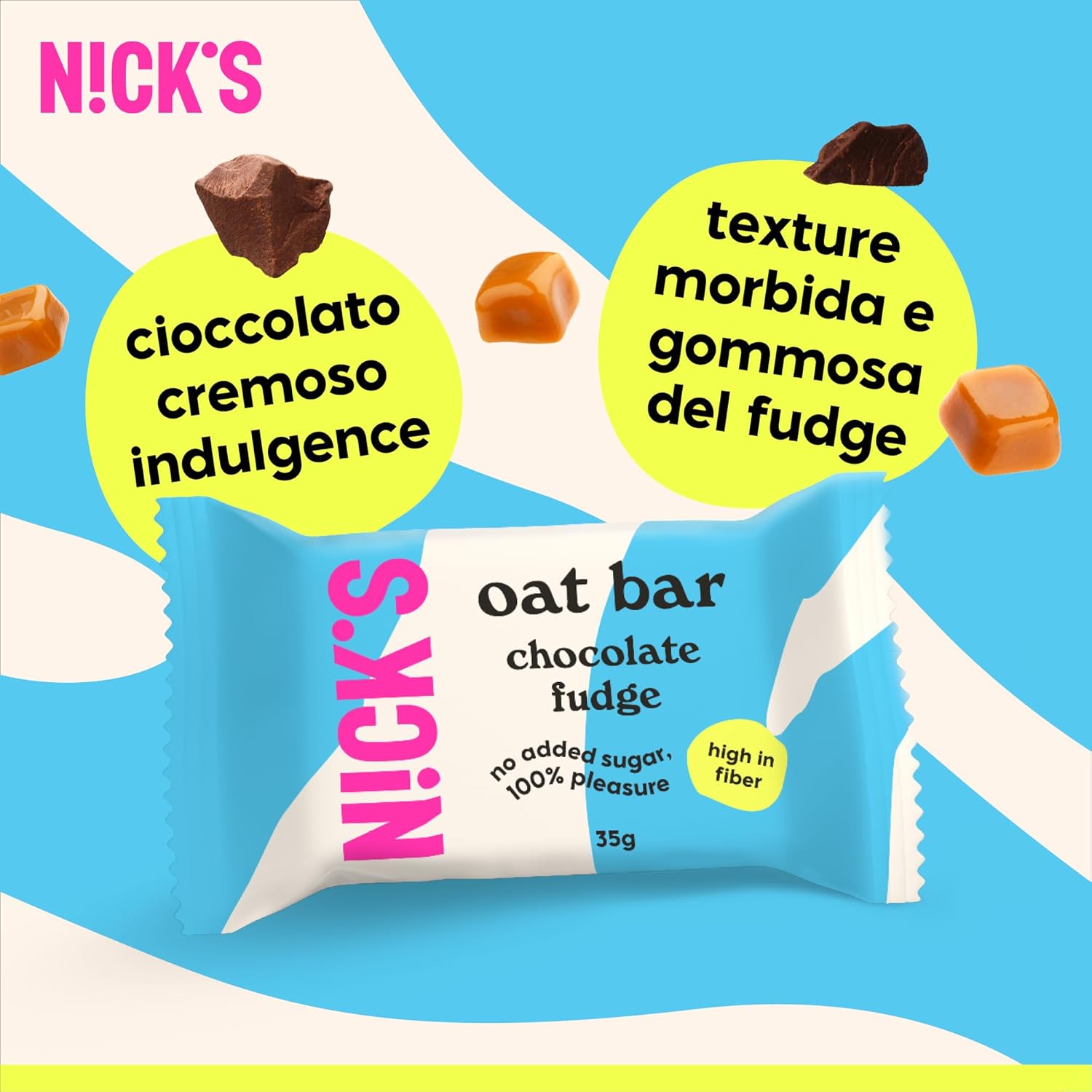 Thumbnail 4 de N!CK'S Barretta d’avena al cioccolato fondente “tradizionale” Flapjack (12x35 g), ricca di fibre e senza zuccheri aggiunti