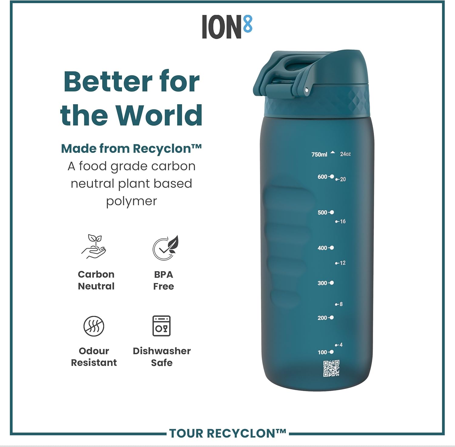 Thumbnail 4 de Ion8 750 ml Tour Recyclon Water Bottle: Leak-Proof, Easy Open, and Built for Active Lifestyles