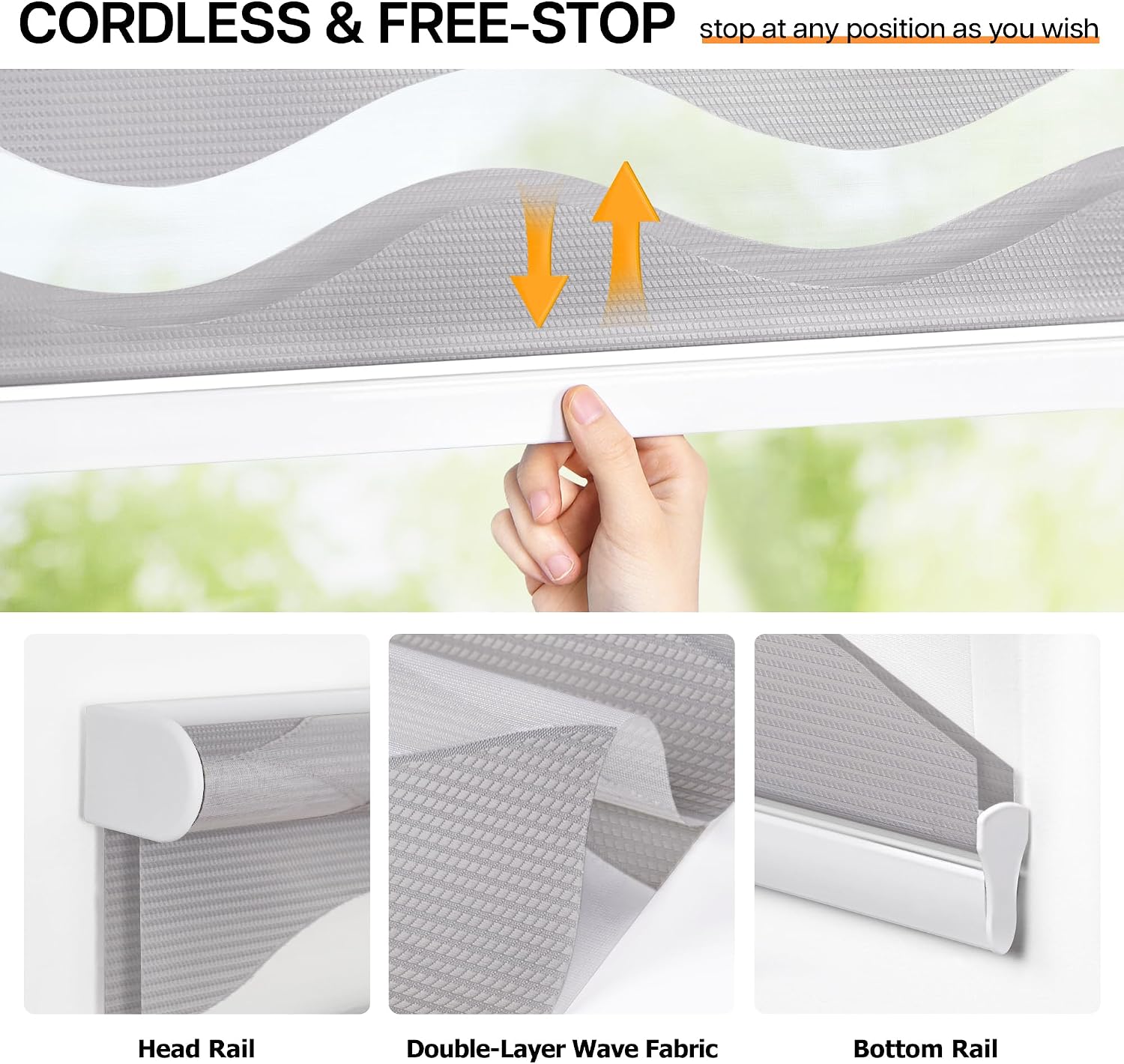 Detalle de LazBlinds Cordless Zebra Blinds 29 x 48 inches