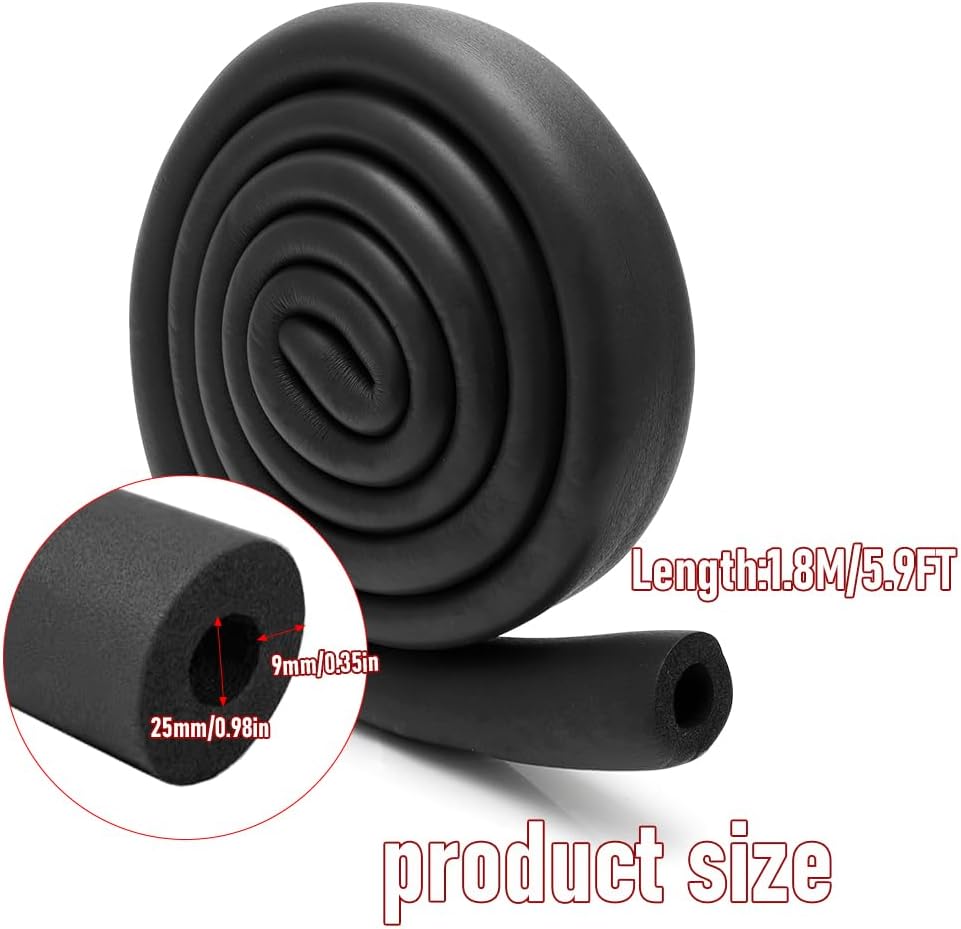 Thumbnail 1 de LOMUG Rohrisolierung aus Kautschuk-Schaumstoff, Ø 25 mm, 9 mm Isolierstärke, 1,8 m Länge (schwarz)
