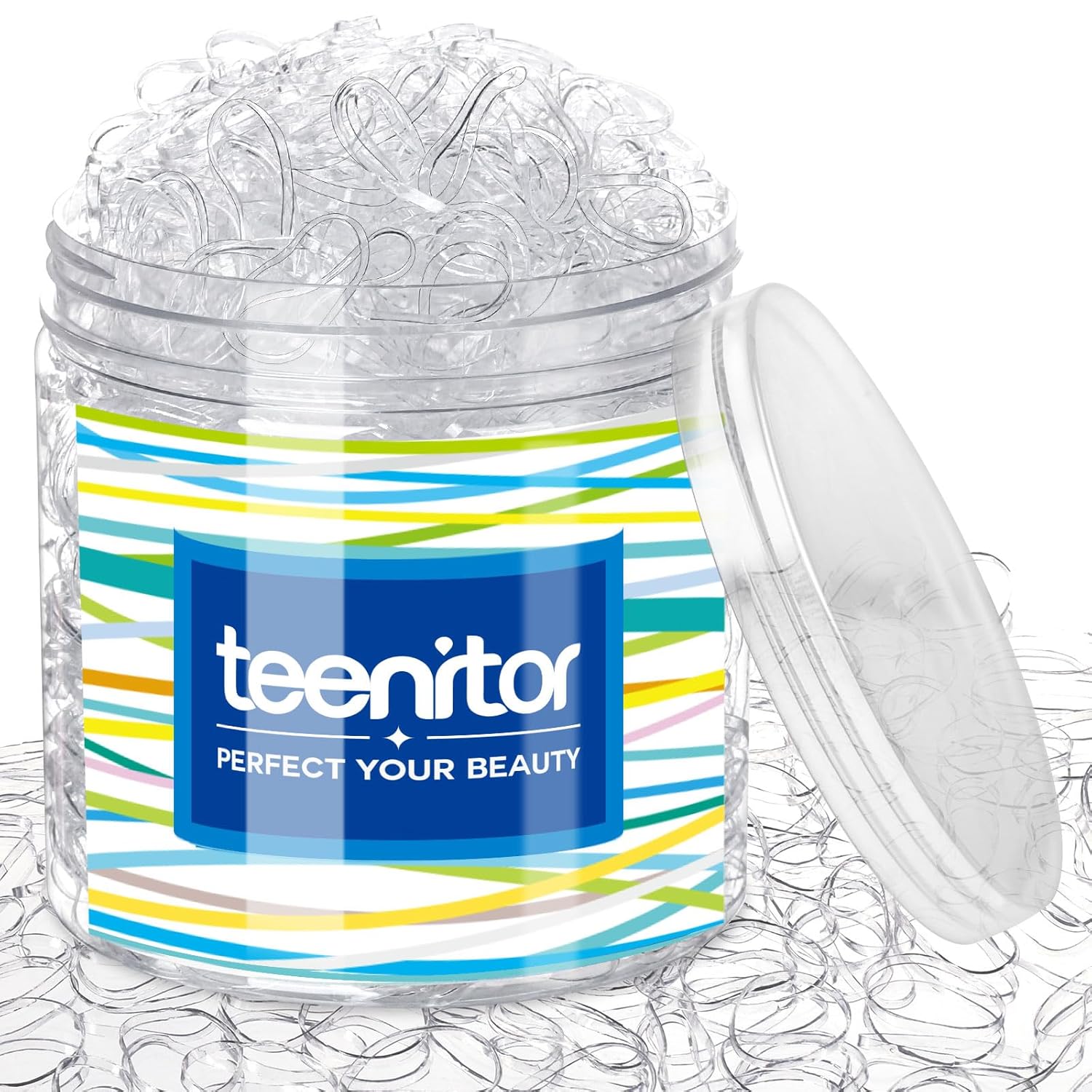 Teenitor 2000pcs Clear Mini Hair Bands 🎀