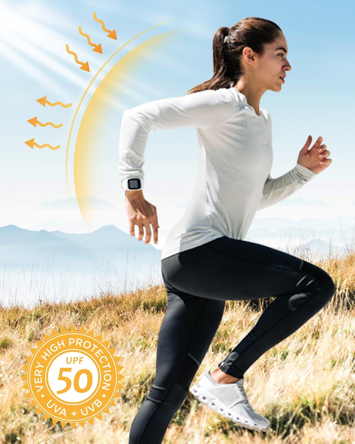Detalle de isnowood Women's UPF 50+ Long-Sleeve Sun Protection Rash Guard Shirt