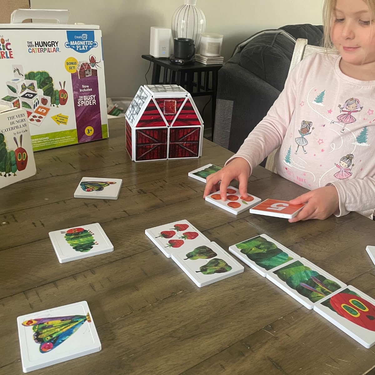 Thumbnail 4 de CreateOn Eric Carle The Very Hungry Caterpillar & The Very Busy Spider Magnetic Tiles Playset (24 Pieces)