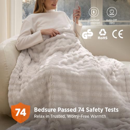 Thumbnail 6 de Bedsure Electric Blanket Heated Throw - Bubble (Beige) 130x160cm