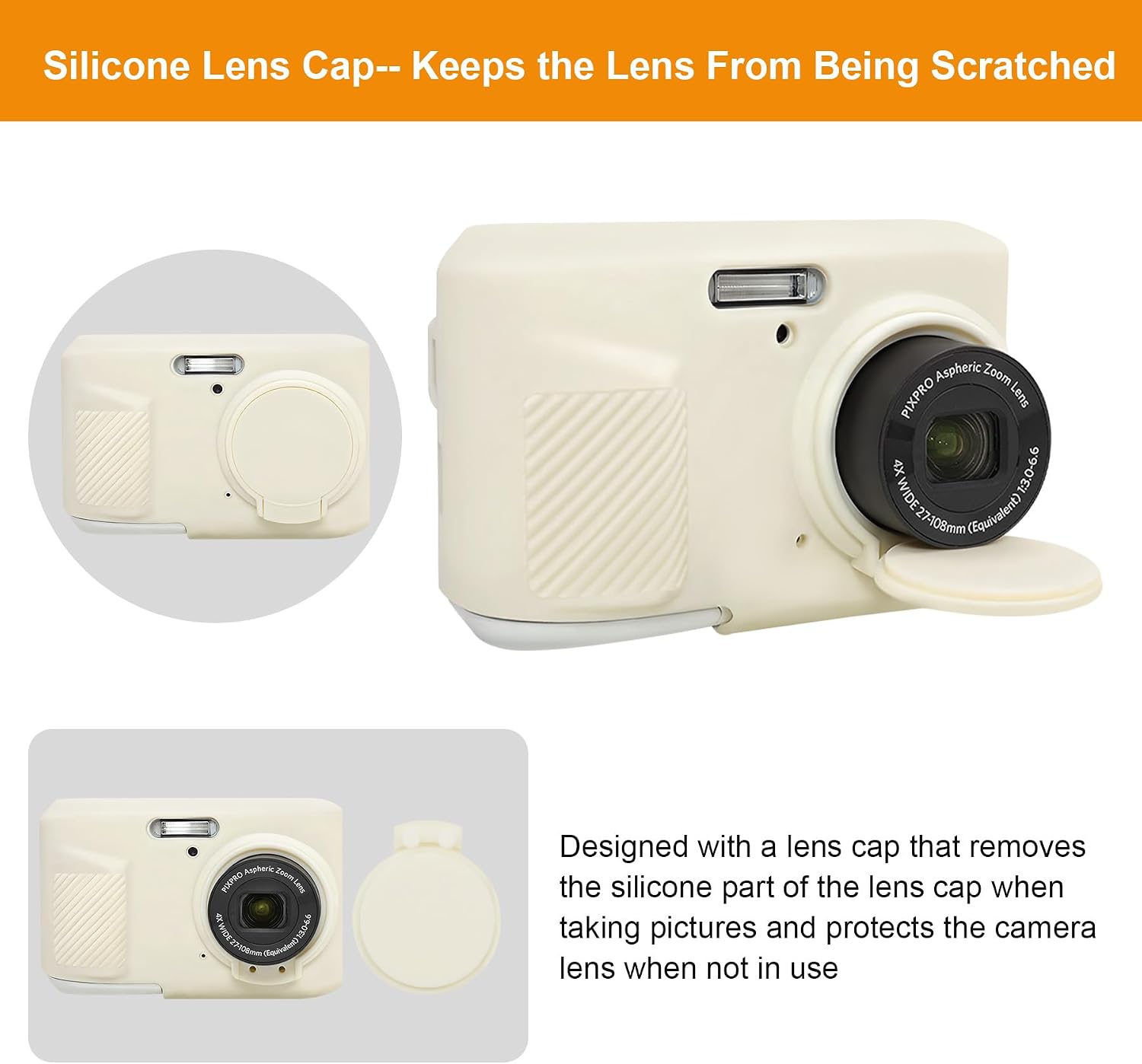 Thumbnail 4 de Elonbo Soft Silicone Case for Kodak PIXPRO FZ45 – White