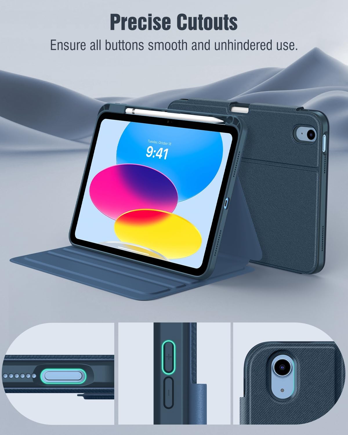 Thumbnail 6 de TiMOVO Case for iPad (A16) 11th Gen 11 inch 2025 / iPad 10th Gen 10.9 inch 2022 — Navy Blue