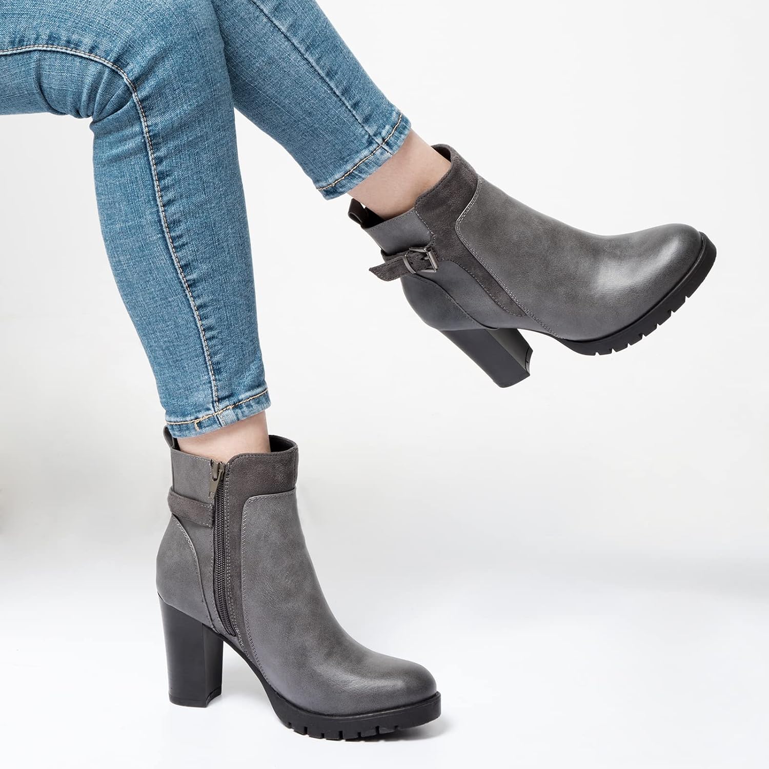 Detalle 2 de Mysoft Women's Ankle Boots, 3.2-Inch Heel