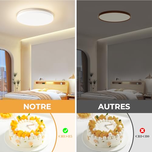 Thumbnail 4 de Kuwork Plafón LED de Techo 48W 4000K 4800LM IP44 Ø30cm: iluminación eficiente para cocina, baño y dormitorio
