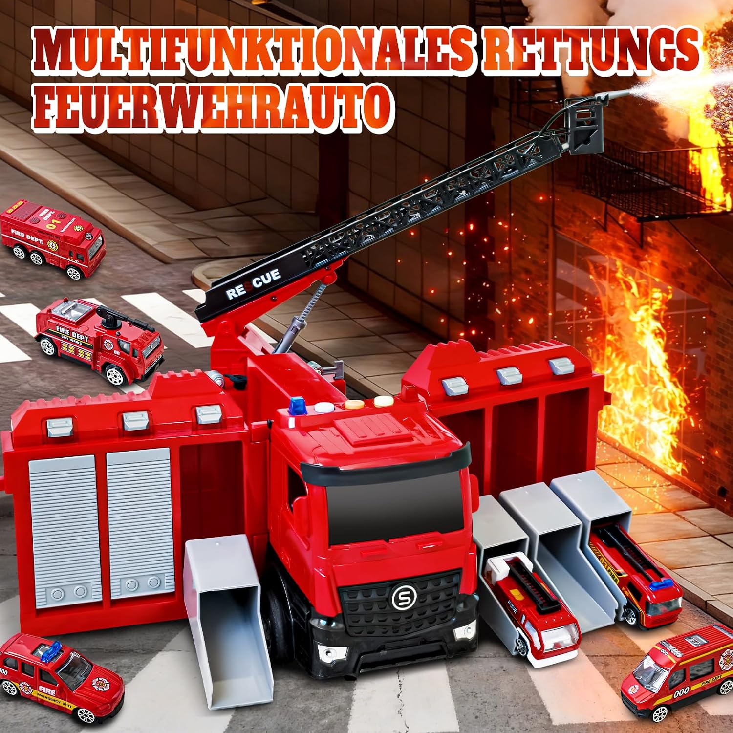 Thumbnail 1 de Glanzik Großer Feuerwehr Truck Spielzeug