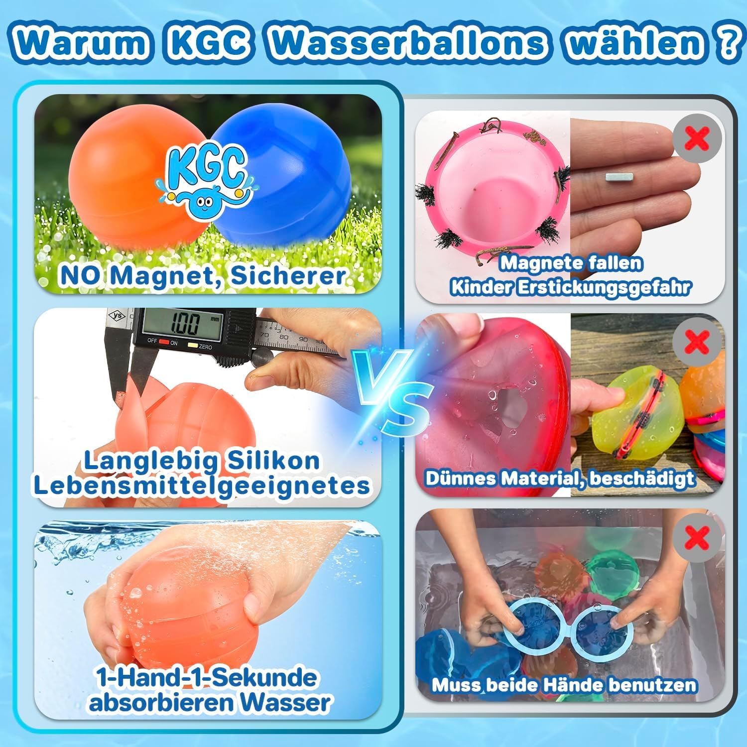 Detalle de 18 Palloni Palloncini Acqua Riutilizzabili: riutilizzo, riempimento rapido e autosigillanti per estate all'aperto