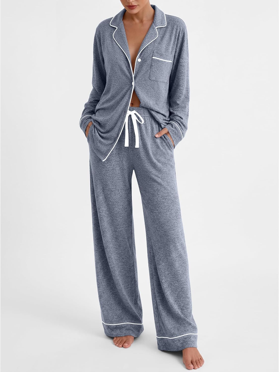 Detalle 2 de LILLUSORY Women's Long Sleeve Pajama Set — Drawstring Pants