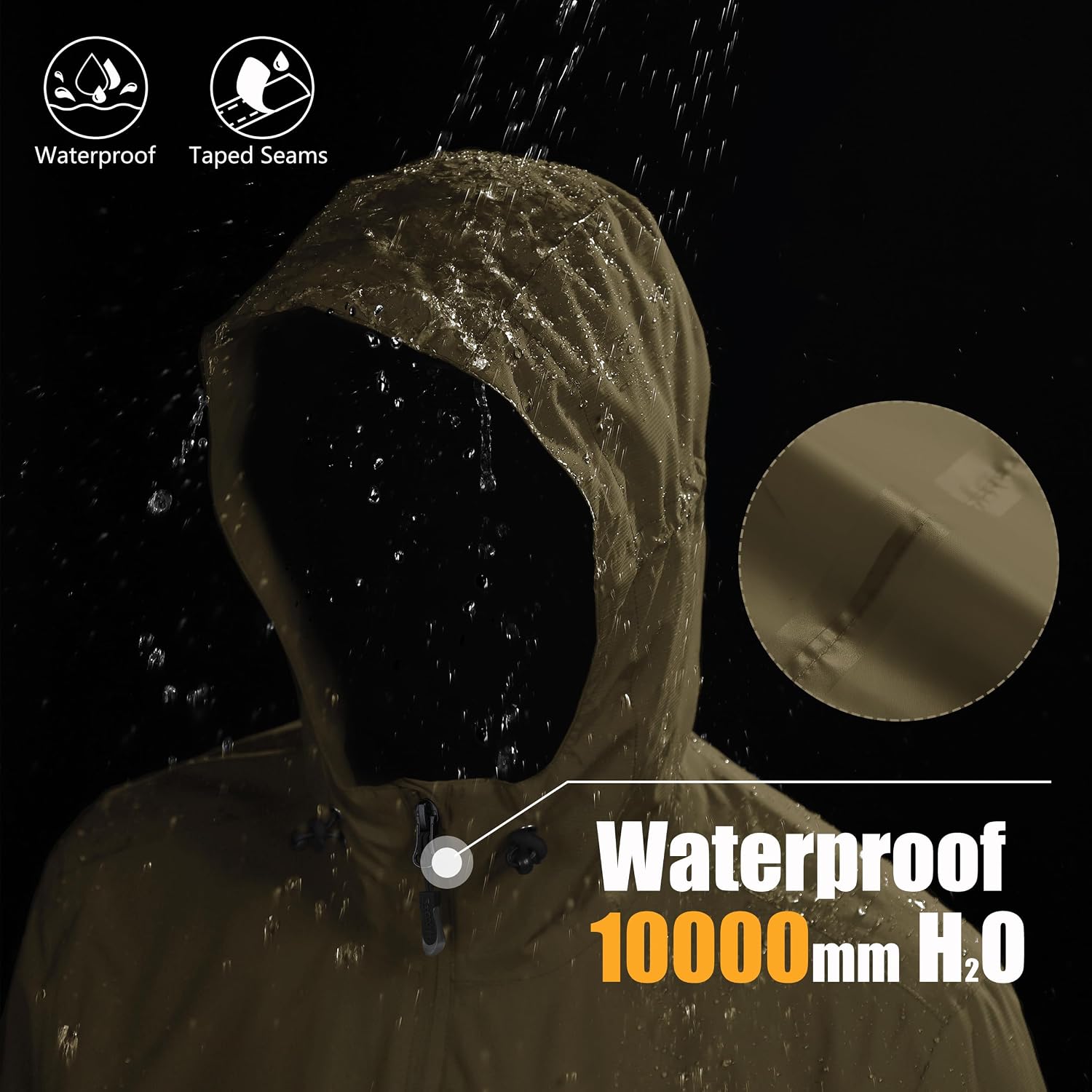 Detalle de 33,000ft Regenjacke Herren, wasserdicht 8000