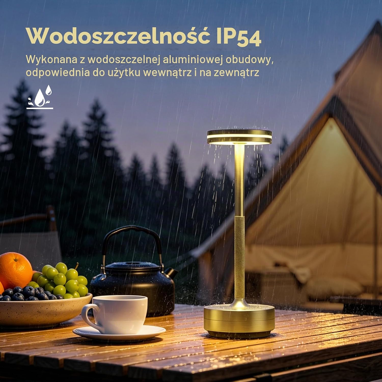Thumbnail 4 de Görvitor bezprzewodowa lampa stołowa LED 5000 mAh, złota, IP54