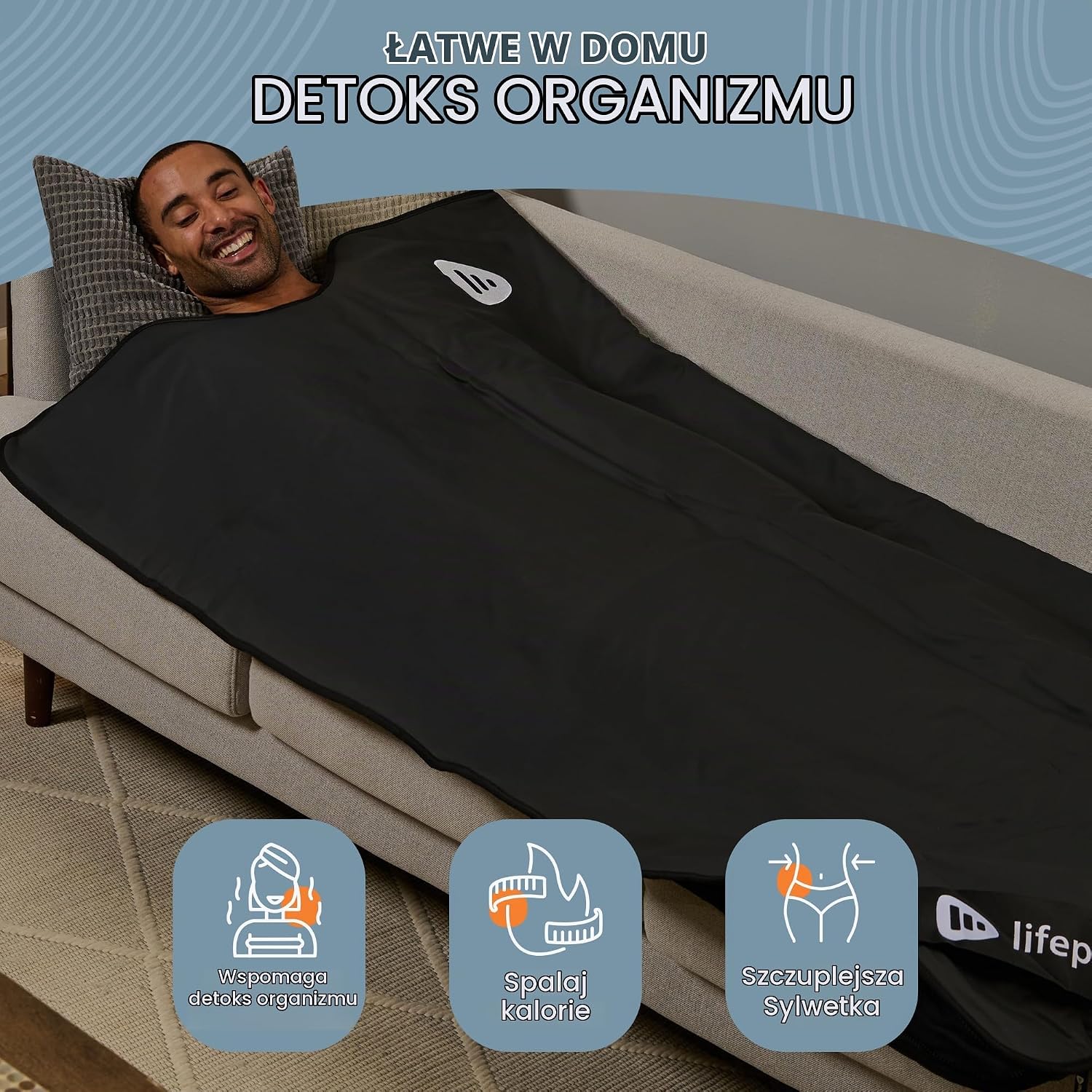 Thumbnail 1 de LifePro Rejuvawrap LP-RJVWR-BLK – koc do sauny na podczerwień 25–80°C