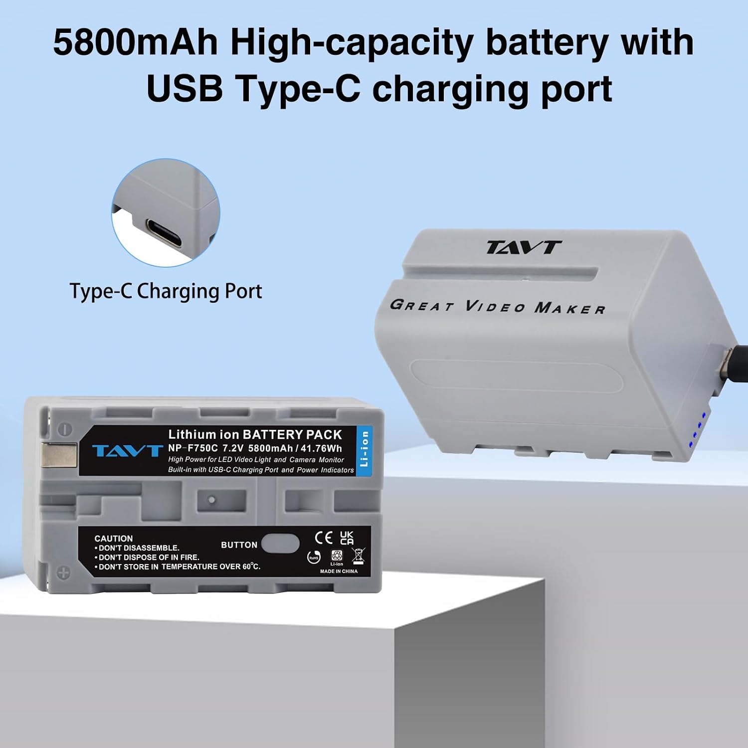 Thumbnail 2 de TAVT NP-F750 5800mAh replacement battery pack
