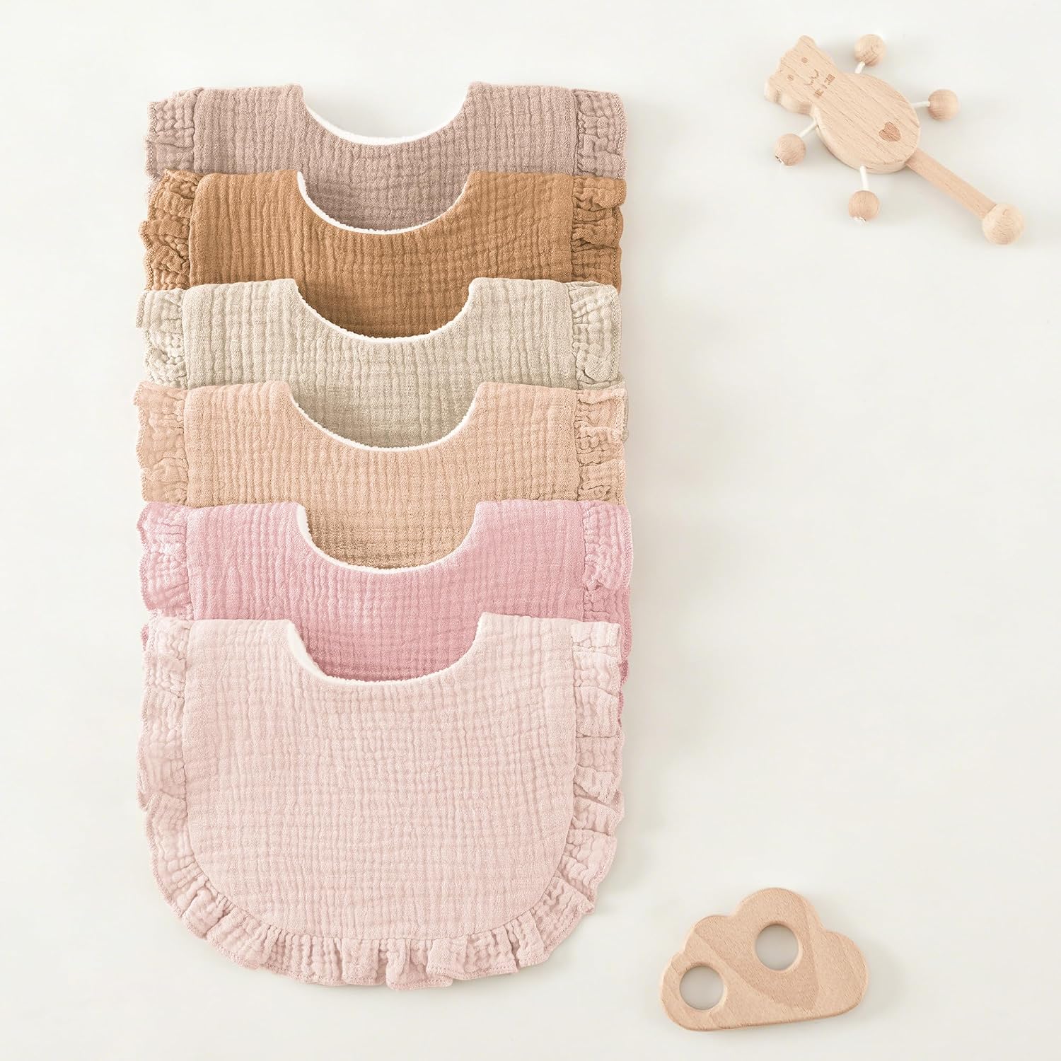 Thumbnail 6 de Bearmoss Muslin Baby Bibs, 6-Pack