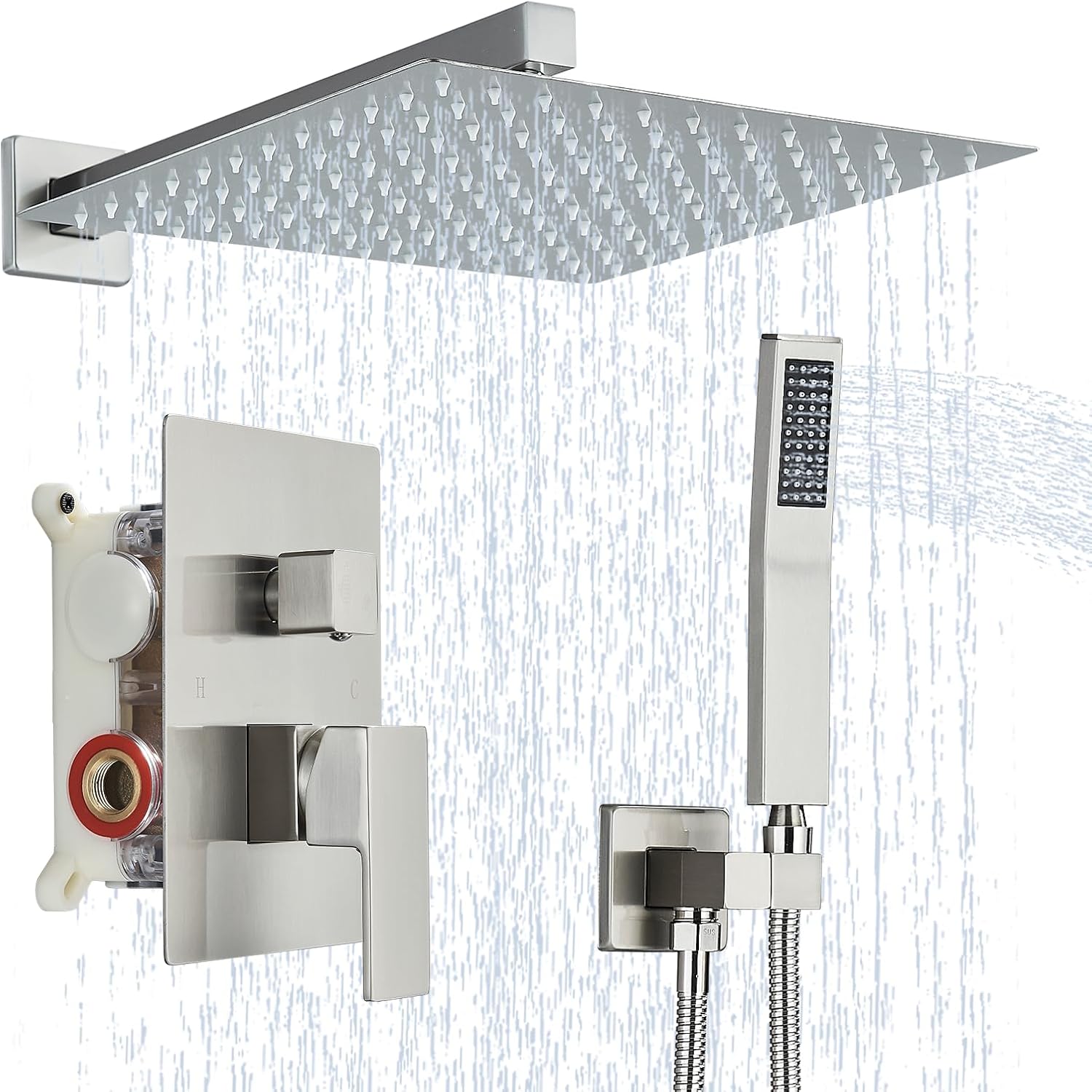 Detalle de Ackwave Ack-5642 Shower System with 12-Inch Rainfall Head and Handheld Sprayer