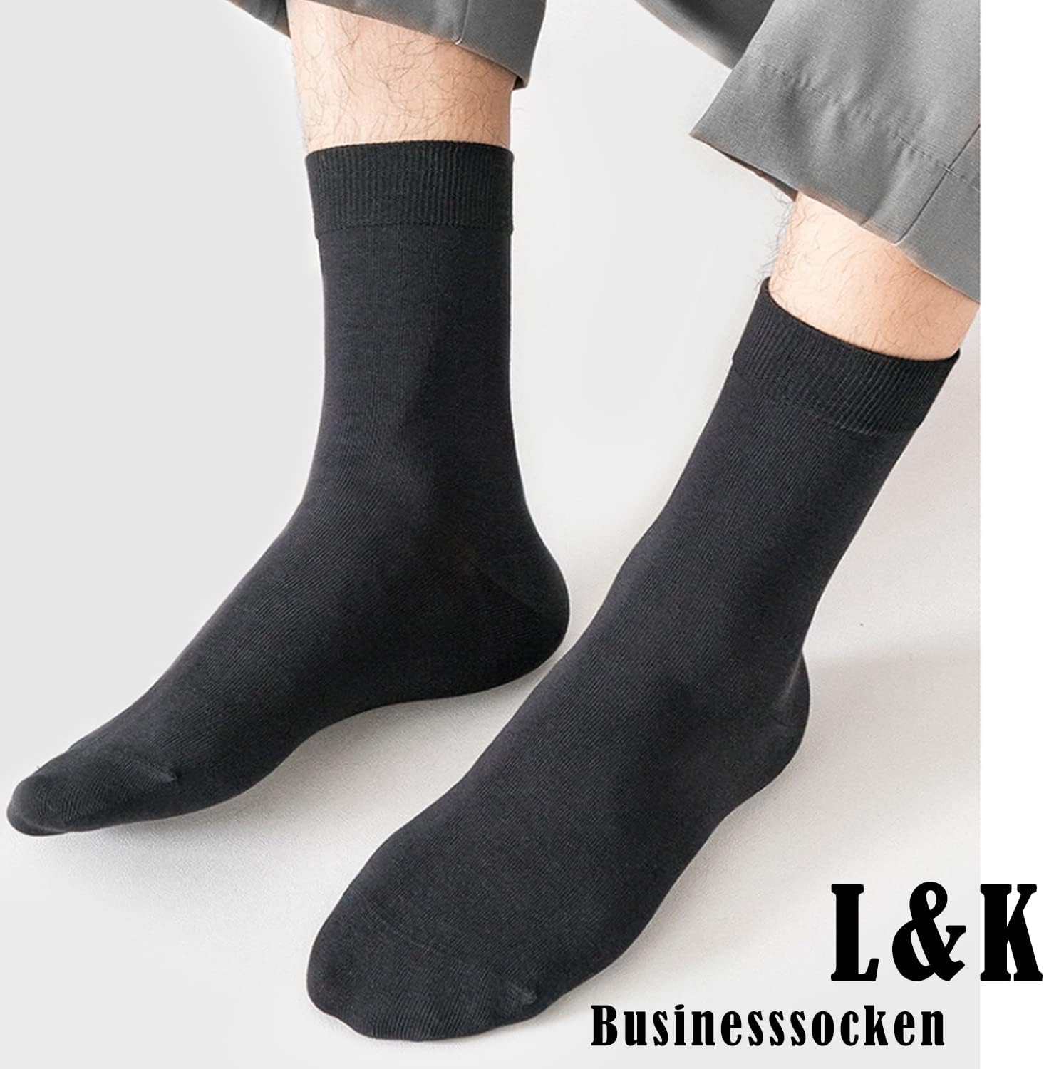 Thumbnail 3 de L&K-II (12/24 paires) chaussettes coton respirantes homme & femme 43-46/39-42 noir et blanc