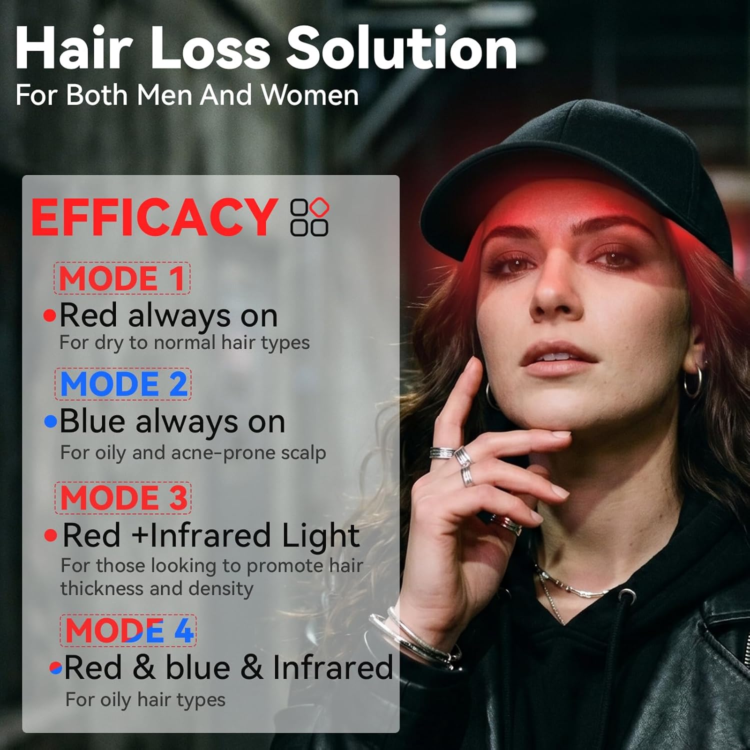 Detalle 2 de Generic LED Hair Therapy Cap with Red, Infrared and Blue Light
