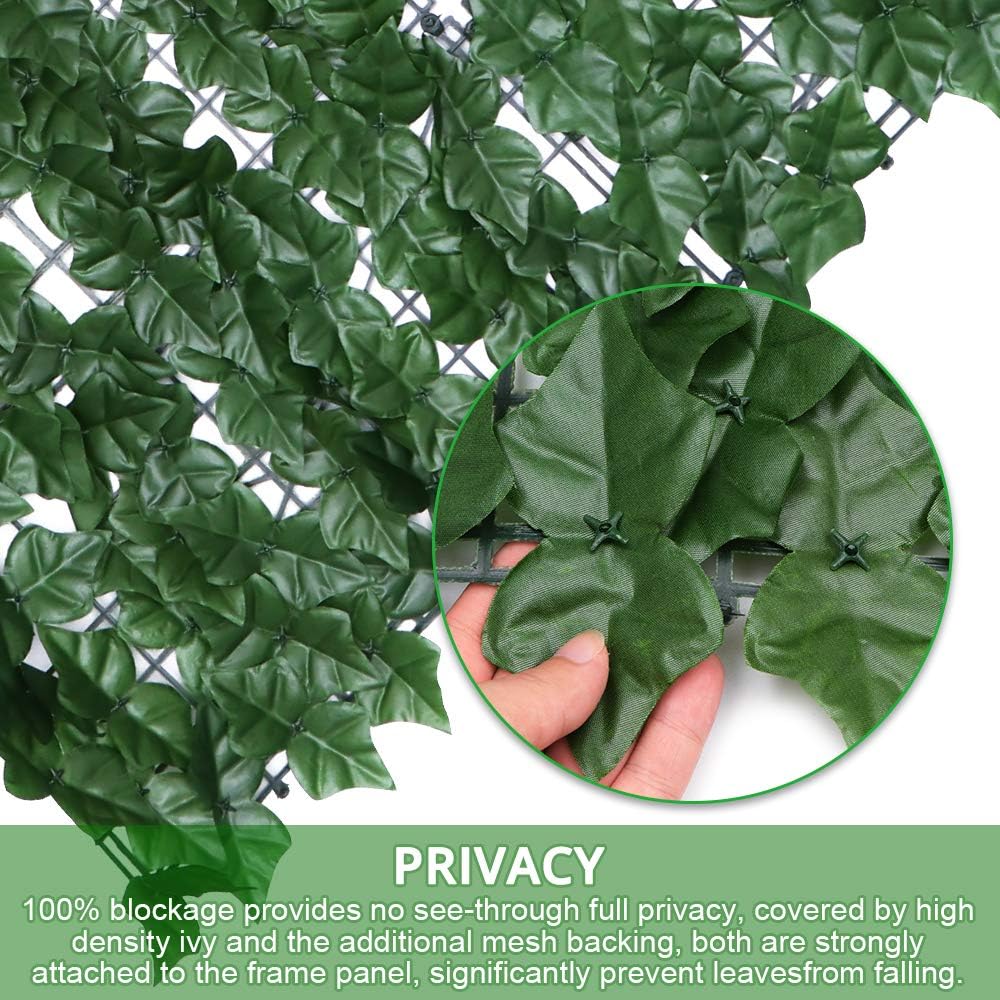 Detalle de FUOBECIE Artificial Ivy Fence Screen 1 x 3m